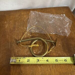 Vintage Brass Bugle Horn 5" Mini‎ Decorative Rustic Holiday Home Decor Ornament